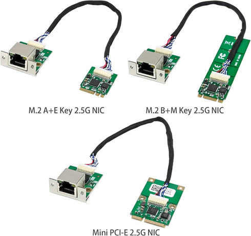 UEEGO M.2 2.5G I226V, 100/1000/2500 RJ45 20cm, (M.2 A+E Key to Ethernet Adapter - NIC with Intel Mbps Stable Connection