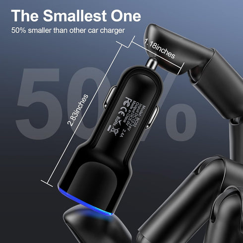 Android Phone Car Charger 12 Volt USB Outlet Adapter, Dual 2.4A Cigarette Lighter Charger for Samsung Galaxy, iPhone