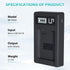 NP-FW50 Battery Charger, LCD Dual Charger for Sony Alpha A6000, A6400, A6100, A6300, A6500