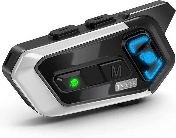 Motorcycle Bluetooth Headset, T3 Audio Multitasking Helmet Bluetooth, 1000m 8-Way, Universal Pairing (1 Pack)