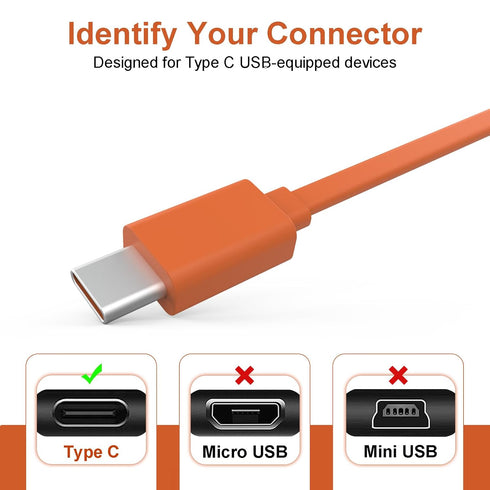 USB C Charging Cable Power Supply Charger Cord Compatible with JBL Charge 4/5, Flip 5/6, Pulse 4, Clip 4