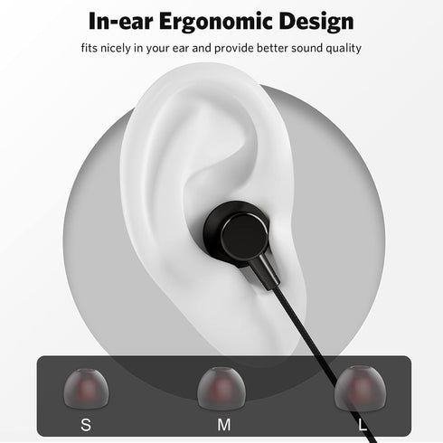 USB C Headphone, COOYA USB Type C Earphones Wired Earbuds Magnetic Bass Noise Canceling in-Ear Headset Mic for iPhone