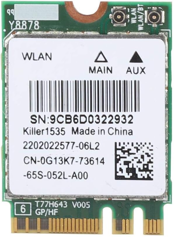 5G 867Mbps Bluetooth 4.1 Wireless Network Card, WiFi Game M.2 NGFF Adapter for Killer Wireless-AC 1535