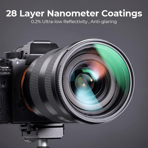 K&F Concept 82mm MC UV Protection Filter - 28 Multi-Layer Coatings, HD, Hydrophobic, Scratch Resistant for 82mm Lens