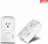 TRENDnet Powerline 500 AV Adapter Kit, 2 x TPL-407E, Built-In Outlet, Plug & Play, White