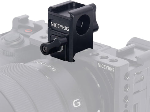 NICEYRIG Multi-functional NATO Clamp to 15mm Rod Clamp, Cold Shoe Mount, Quick Release NATO Rail Lock Mount for 15mm Rod Rail Extension EVF Mount Follow Focus Microphone LED Light - 571