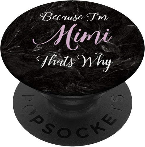 Mimi Name Initial Women Girl Cute Pink Black PopSockets Standard PopGrip