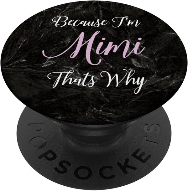 Mimi Name Initial Women Girl Cute Pink Black PopSockets Standard PopGrip
