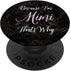 Mimi Name Initial Women Girl Cute Pink Black PopSockets Standard PopGrip