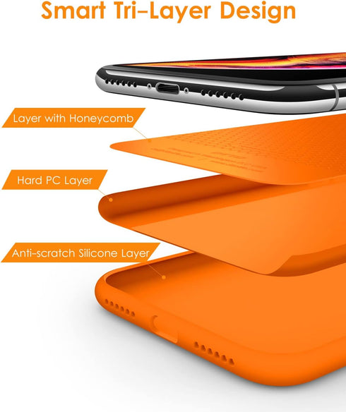 DTTO iPhone XR Case, Orange Ultra Slim Soft Premium Liquid Silicone with Military Grade Drop Protection