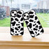 Abbery iPhone 13 Mini Case, Cow Print Clear Design, Cute Durable Silicone TPU Shockproof Protective Cover for Women