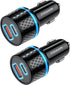 QGeeM USB C Car Charger Adapter, 2Pack 91W Fast Charging Cigarette Lighter Charger with PD3.0, Compatible for iPhone 15