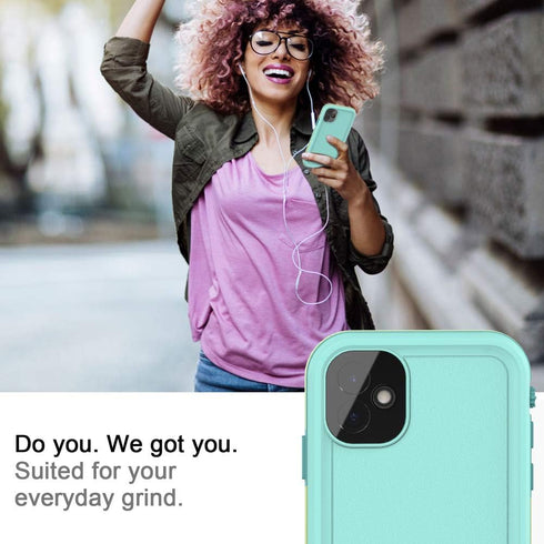for iPhone 11 Waterproof Case, 6.1 Screen Protector Underwater Shockproof Full-Body Dustproof Rugged Case for Apple
