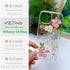 Abbery Designed for iPhone 14 Plus Case Sparkly Pink Flower Design Cute Clear Glitter Soft Silicone Real Dried Pressed Floral Aesthetic Phone Cover for Women Girls (Glitter Pink)