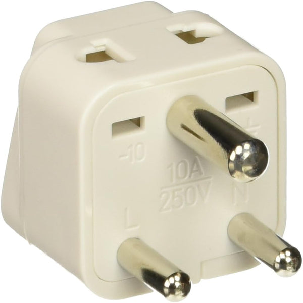 CKITZE BA-10-3P Grounded Universal 2-in-1 Type D Plug Adapter, 3 Pack