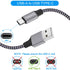 TAKAGI USB Type C Cable 3A Fast Charging, (3-Pack 6feet) USB-A to USB-C Nylon Braided Data Sync Transfer Cord Compatible with Galaxy S20 S10 S9 S8, Note 20 10 and iPhone 15/15 Pro Max USB C Charger