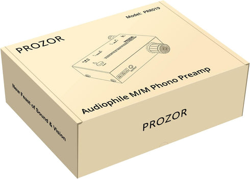 PROZOR Pre Amplifier for Turntable, Audiophile M/M Phono Preamp with Level Volume Controls and Power Adapter