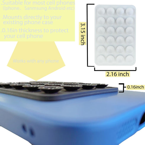 Suction Phone Case Mount for iPhone and Android, Hands-Free Mobile Holder for Mirrors and Flat Surfaces