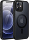 JETech Slim Shockproof Magnetic Case for iPhone 12/12 Pro 6.1" - Black, Translucent Matte Back, MagSafe Compatible.