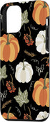 iPhone 12 mini Case with Autumn Falling Leaves and Pumpkin Spice Harvest Design