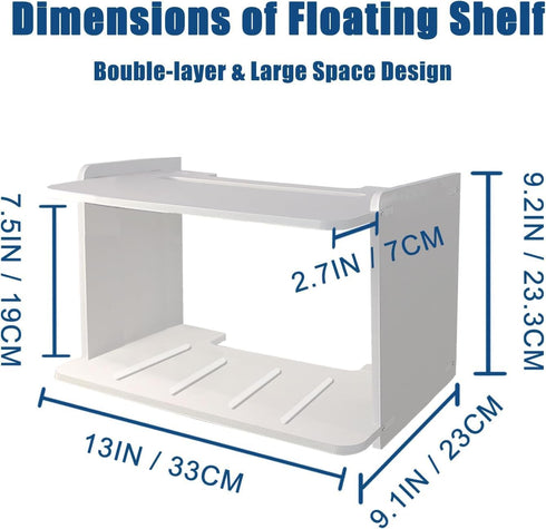 Yemotopro 2 Projector Shelf for Wall Thickened Big Space Heat Dissipation Layers Shelf for Projector, WiFi Router