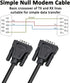 DTech 10ft DB9 to DB9 RS232 Serial Cable Male to Male Null Modem Cord for Computer Data Communication (Black)