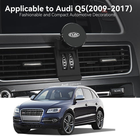 Car Phone Holder for Audi Q5 2009-17/SQ5 2014-17, Strong Magnetic Car Vent Mount, Customized 360° Adjustable Car Phone