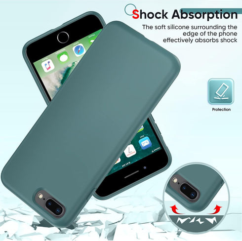 LeYi 8 7 2 Pack for iPhone Plus Case: iPhone Plus Case with Tempered Glass Screen Protectors, Shockproof Full-Body