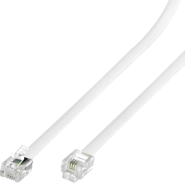 Conext Link RJ11 6P4C Modular Telephone Extension Cable Phone Cord Line Wire, 25 Feet, White