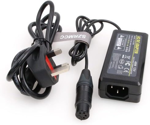 SZRMCC XLR 4 Pin Female 12V 4A AC DC Power Supply Adapter for Sony PMW F55 Camera, Sound Devices PIX 260 270i