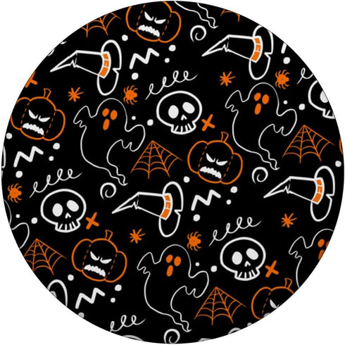 Ghost Skeleton Pumpkin Witch Hat - Cute Halloween Pattern PopSockets Adhesive PopGrip
