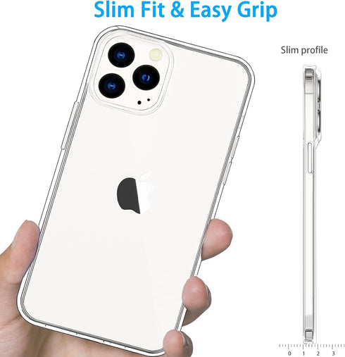 JJGoo Clear Soft Shockproof Case for iPhone 14 Pro, Slim Thin Bumper Cover, Transparent Phone Case
