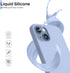 ORNARTO Slim Liquid Silicone Case for iPhone 13 6.1, 3 Layers Full Covered Soft Gel Rubber Protective Cover (Light Blue)