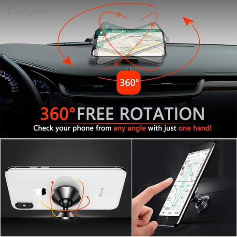 ?2-Pack?Magnetic Phone Holder for Car, Strong Magnet Mount with 4 Plates, 360° Rotation for iPhone and Cell Phones