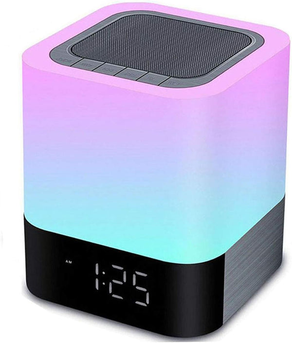 Night Lights Bluetooth Speaker, Alarm Clock Wireless Speaker, Touch Sensor Bedside Lamp, MP3 Music Player