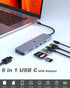 SUTOUG 6-in-1 4K 3.0/2.0 Type C Hub Docking Station with HDMI Adapter, USB Ports, SD/TF Card Reader, Dual Monitor Type
