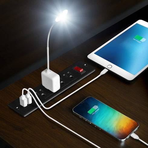 Mountable Power Strip, Recessed Power Strip with USB, 4 Outlet 2 USB, Multiple Protection for Conference Desk and Home