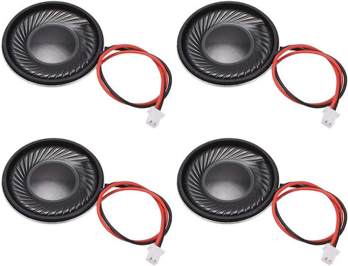 uxcell 4pcs 1W 8 Ohm DIY Magnetic Speaker Replacement Loudspeaker with PH2.0/1.25mm-2P Terminal Line, 28mm Round Shape