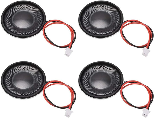 uxcell 4pcs 1W 8 Ohm DIY Magnetic Speaker Replacement Loudspeaker with PH2.0/1.25mm-2P Terminal Line, 28mm Round Shape