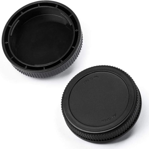 Camera Body Cap & Lens Rear Cap Cover Replacement Set for Olympus OM Mount Cameras, 2 Sets