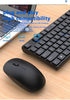 Ergonomic Wireless Keyboard and Mouse Combo, 2.4G Full Sized Keyboard with 12 Short-Cut Keys and Quiet Click Mouse