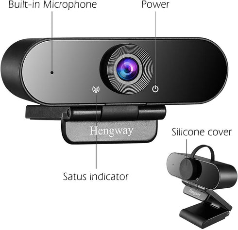 Hengway 1080P terminal,110 Webcam with Stereo Microphone and Privacy cover , FULL HD by USB Wide-Angle
