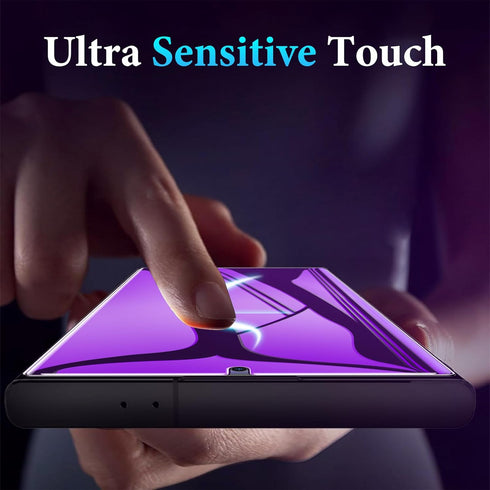 LYWHL 2 Pack Privacy Screen Protector for Samsung Galaxy S24 Ultra, Purple Anti-Blue Light, Anti-Spy Full Adhesive