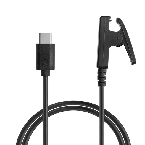 kwmobile USB-C Charger Compatible with Garmin vivomove Trend/Lily/HR/Forerunner 35/30/735XT - Black Charging Cable for