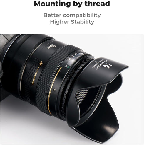 K&F Concept 58mm Tulip Flower Lens Hood for Canon Rebel T8i T7 T7i T6i T6 T5i T5 T4i T3i DSLR Cameras