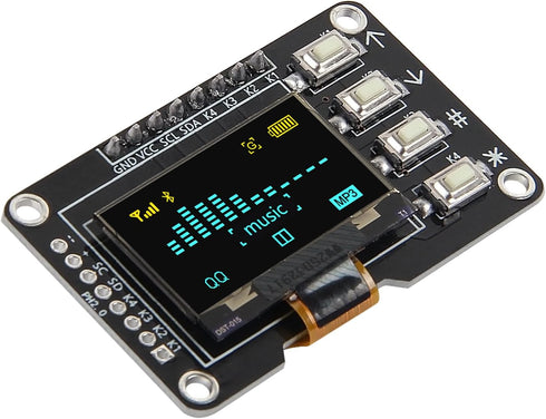 AITRIP 5PCS 0.96 Inch 12864 4 SSD1315 OLED Display Screen Screen Module with Matrix Key Interfaces Keyboard IIC