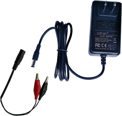 UpBright 16.8V AC/DC Adapter Alligator Clips Smart Charger Compatible with 14.8v - 16.8v Li-ion 4S 30W 2A 2.5A Lithium Battery Charger Maintainer LiPo DC-16820 DC16825 Power Supply Charging Clamp