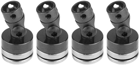 4Pcs SCX10 4WD 1:10 Dilwe Body Post Mount, Aluminum Magnetic Invisible Body Post Mount for RC Car(Black)