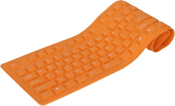 Foldable Silicone Keyboard, 108 Keys USB Wired Waterproof Rollup Silent Typing Soft Touch Keyboard for PC Laptops
