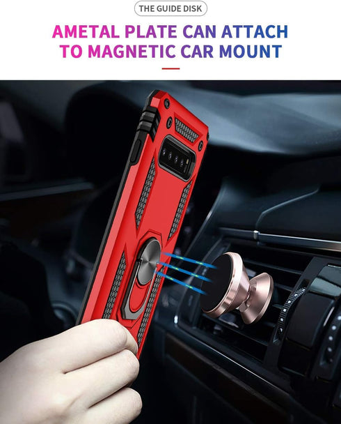 Military Grade Drop Impact Case for Samsung Galaxy S10 5G - Shockproof Armor Case with Metal Rotating Ring
